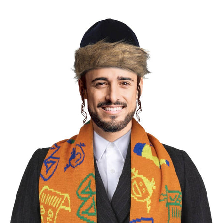 Blue Mini Shtreimel Costume Accessory - Adults