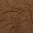 Cashew and Brilliant White Ogee Stitched Raw Silk Matka