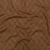 Cashew and Brilliant White Ogee Stitched Raw Silk Matka