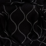 Raven and Brilliant White Ogee Stitched Raw Silk Matka