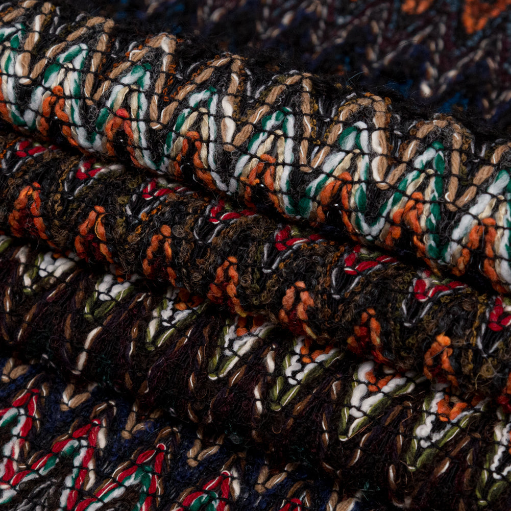 Italian Fall Tones Zig-Zag Novelty Wool Knit