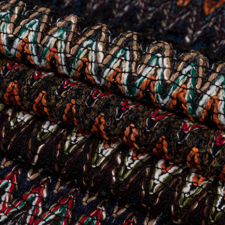 Italian Fall Tones Zig-Zag Novelty Wool Knit
