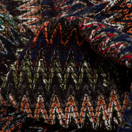 Italian Fall Tones Zig-Zag Novelty Wool Knit