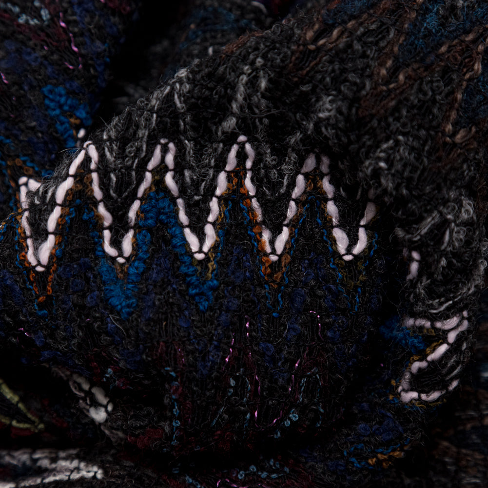 Italian Winter Tones Zig-Zag Novelty Wool Knit