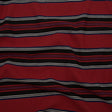 Italian Mazarine Blue, Antarctica and Aurora Red Striped Stretch Polyester Woven