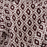 Whisper White and Decadent Chocolate Geometric Printed Stretch Cotton Twill
