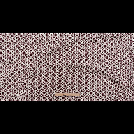 Whisper White and Decadent Chocolate Geometric Printed Stretch Cotton Twill