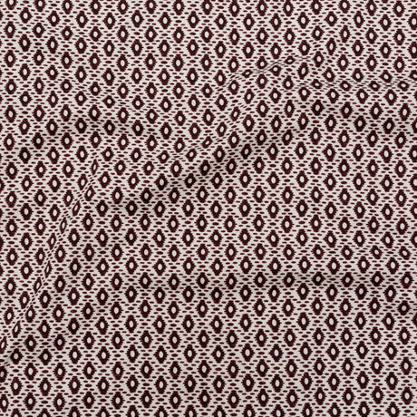 Whisper White and Decadent Chocolate Geometric Printed Stretch Cotton Twill