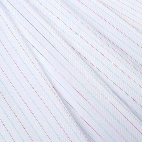 Premium White Twill Cotton Shirting with Red and Blue Tattersall Stripes