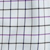 Premium Purple, Black and White Checks and Zig Zags Cotton Dobby Shirting
