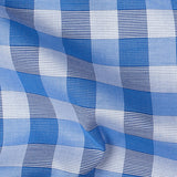 Premium Pale Iris and Royal Blue Plaid Single Ply Cotton Shirting