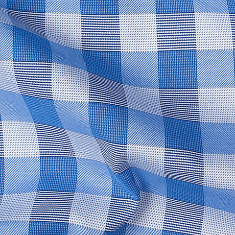 Premium Pale Iris and Royal Blue Plaid Single Ply Cotton Shirting