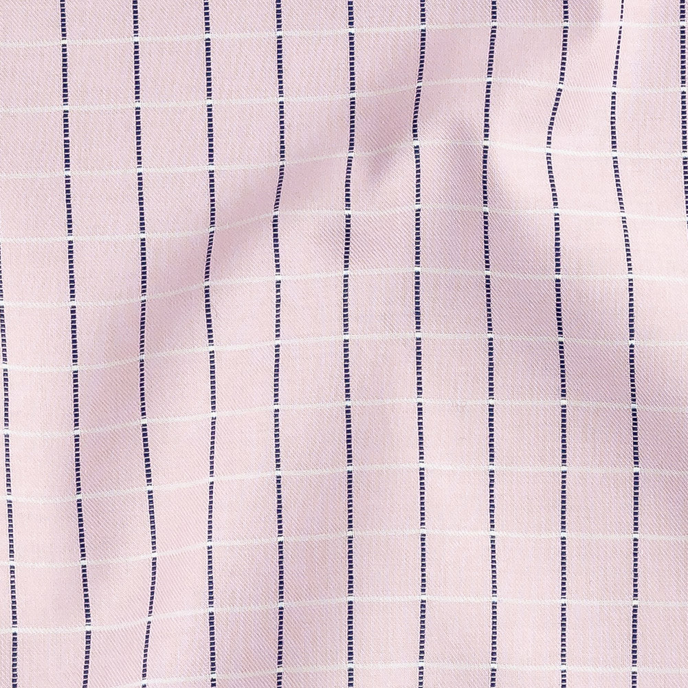 Premium Pink Woven Checks Dobby Cotton Shirting
