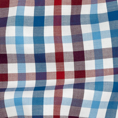 Premium Red, White and Blue Plaid Twill Cotton Shirting