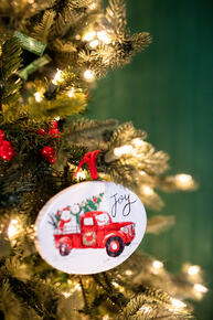 4.7” Dolomite Holiday Truck & Polar Bear Ornament