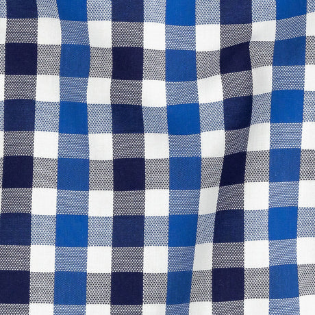 Premium Blueprint and Navy Large Tattersall Checkered Cotton Shirting