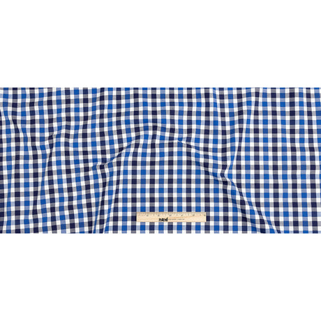 Premium Blueprint and Navy Large Tattersall Checkered Cotton Shirting