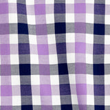 Premium Deep Wisteria and Navy Large Tattersall Checkered Cotton Shirting