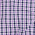 Premium Deep Wisteria and Navy Large Tattersall Checkered Cotton Shirting