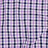 Premium Deep Wisteria and Navy Large Tattersall Checkered Cotton Shirting