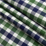 Premium Emerald and Navy Large Tattersall Checkered Cotton Shirting