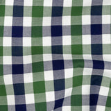 Premium Emerald and Navy Large Tattersall Checkered Cotton Shirting