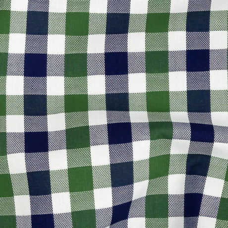 Premium Emerald and Navy Large Tattersall Checkered Cotton Shirting