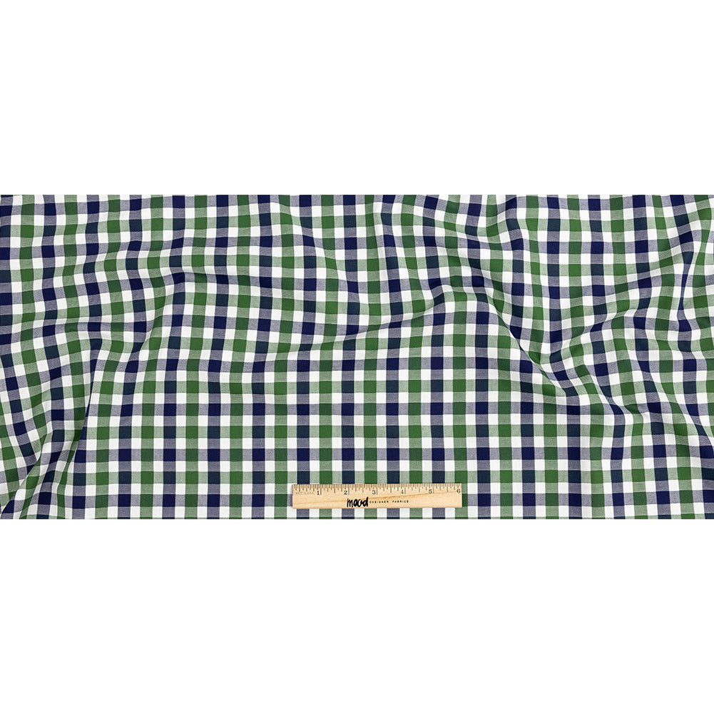 Premium Emerald and Navy Large Tattersall Checkered Cotton Shirting