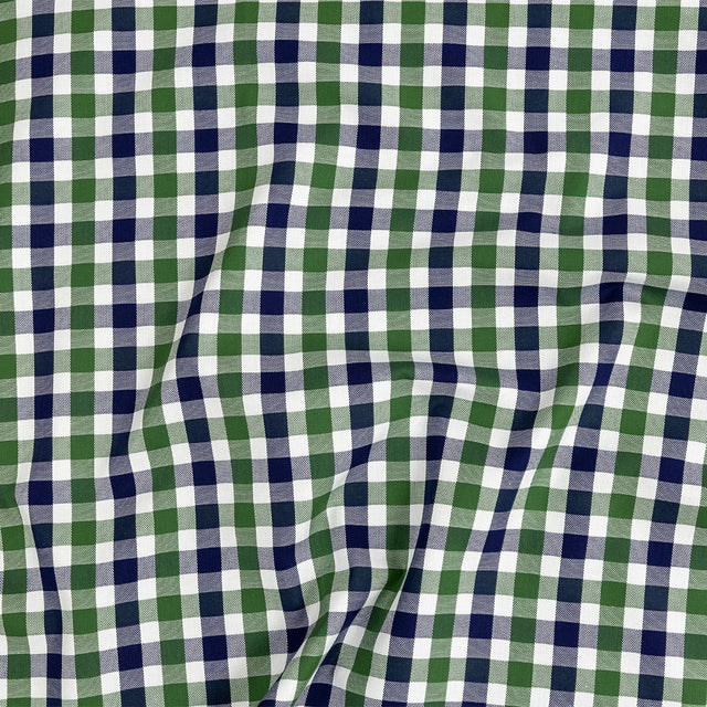 Premium Emerald and Navy Large Tattersall Checkered Cotton Shirting
