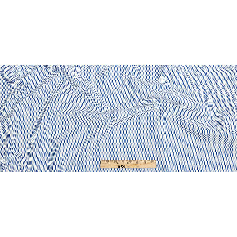 Premium Medium Blue Woven Squares Dobby Cotton Shirting