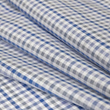 Premium Blue, Eventide and White Plaid Cotton Shirting