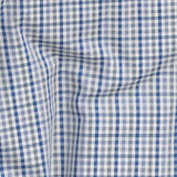 Premium Blue, Eventide and White Plaid Cotton Shirting
