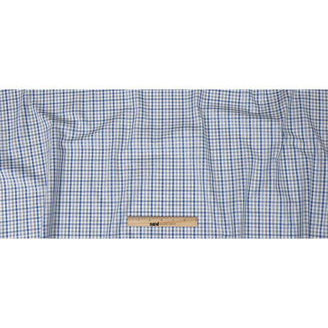 Premium Blue, Eventide and White Plaid Cotton Shirting