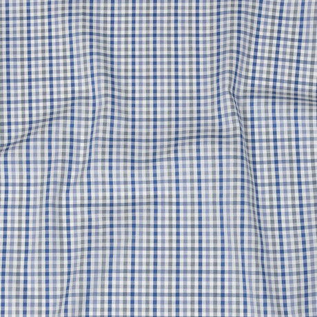 Premium Blue, Eventide and White Plaid Cotton Shirting