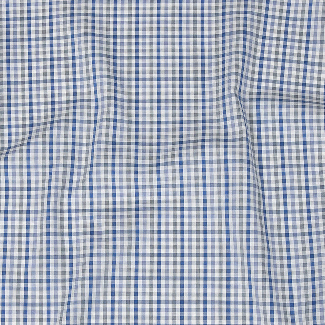 Premium Blue, Eventide and White Plaid Cotton Shirting