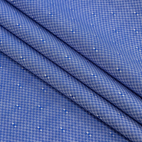 Premium Deep Periwinkle Minute Checks Dobby Cotton Shirting