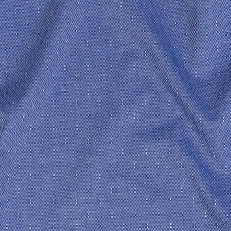 Premium Deep Periwinkle Minute Checks Dobby Cotton Shirting