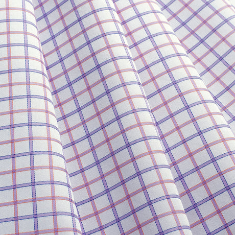 Premium Light Purple and Pink Tattersall Checkered Cotton Shirting