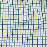 Premium Gradient Green and Olympian Blue Checkered Cotton Shirting