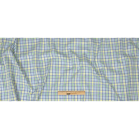 Premium Gradient Green and Olympian Blue Checkered Cotton Shirting