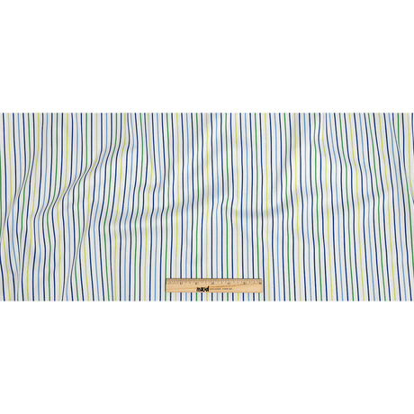 Premium Gradient Green and Blue Pencil Stripes Twill Cotton Shirting