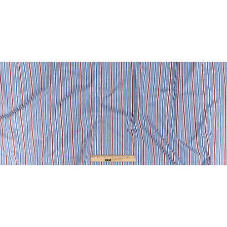 Premium Red, White and Blue Ticking Stripes Twill Cotton Shirting