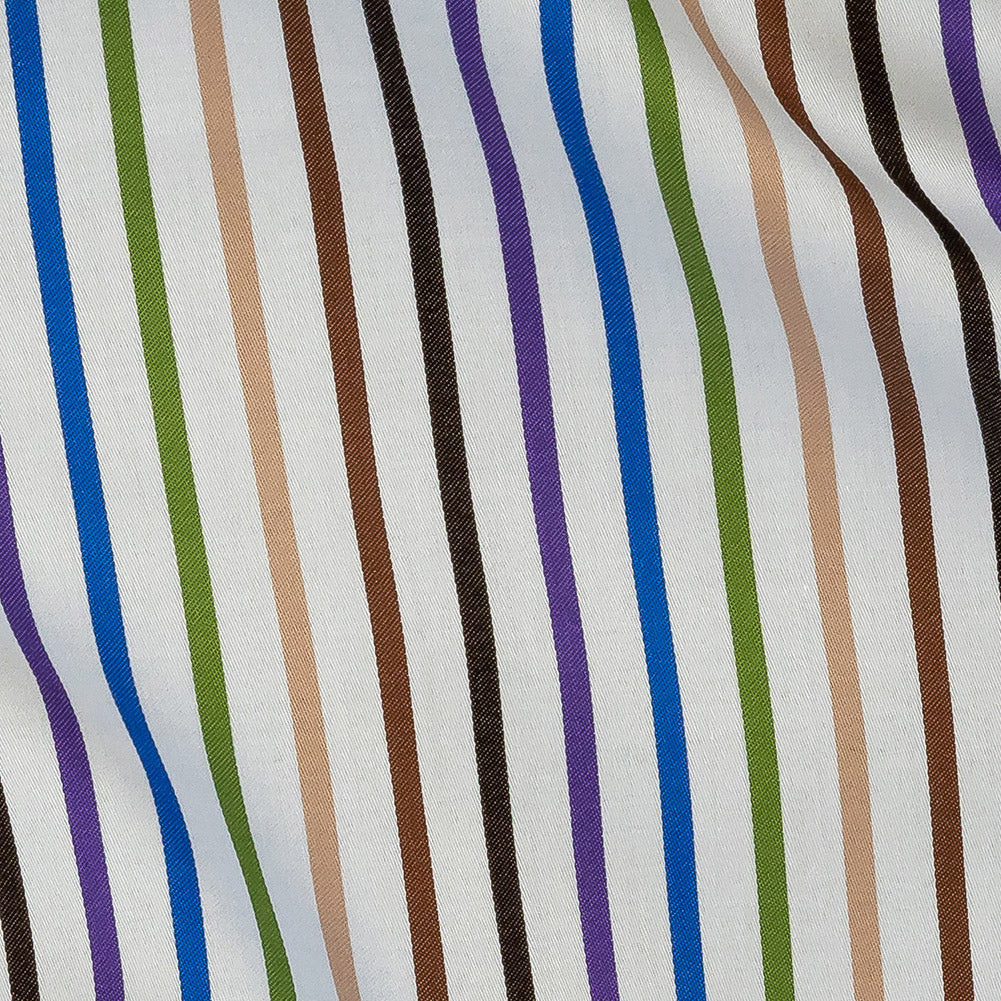 Premium Cool-Tones Multicolor Pencil Stripes Dobby Cotton Shirting