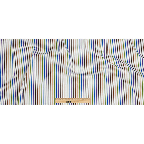 Premium Cool-Tones Multicolor Pencil Stripes Dobby Cotton Shirting