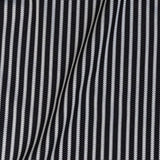 Premium Silver and Espresso Railroad Tracks Cotton Shirting