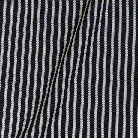 Premium Silver and Espresso Railroad Tracks Cotton Shirting