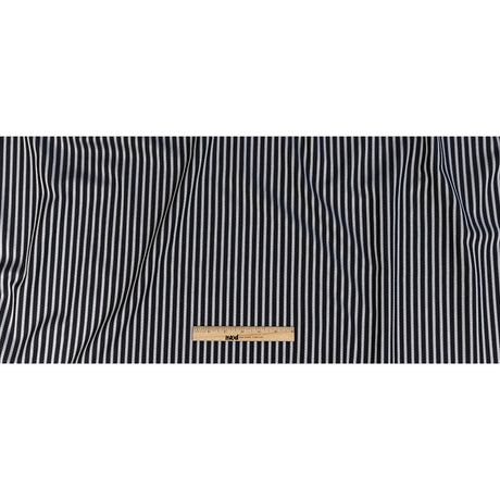 Premium Silver and Espresso Railroad Tracks Cotton Shirting