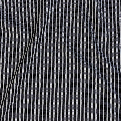Premium Silver and Espresso Railroad Tracks Cotton Shirting