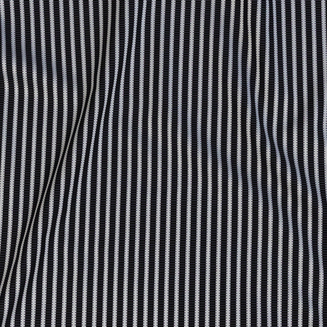Premium Silver and Espresso Railroad Tracks Cotton Shirting