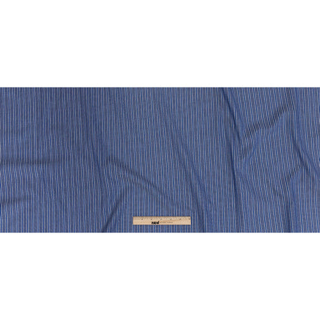 Premium Medium Blue Checks and Stripes Cotton Shirting